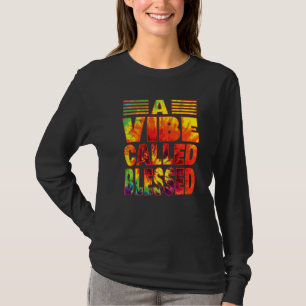 A Vibe Called Blessed Tie Dye Text T-Shirt