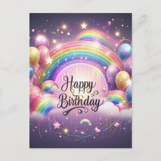 A Vibrant Birthday Celebration Card" Postcard (Front)