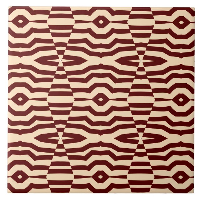 A vibrant brown colour classic pattern   tile (Front)