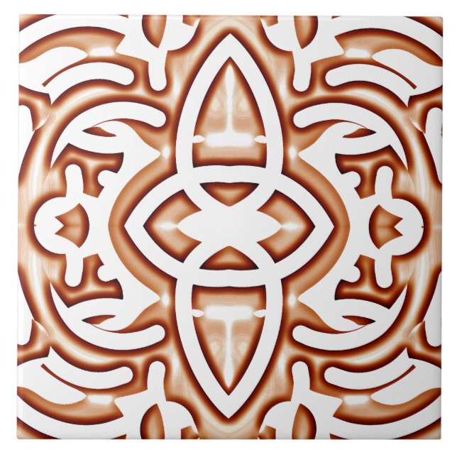 A vibrant brown colour classic trendy design   tile (Front)