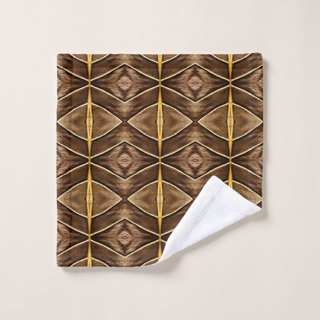 A vibrant brown colour fabric pattern design   bath towel set (Wash Cloth)