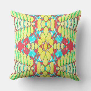 A vibrant colourful classic fabric pattern design  cushion