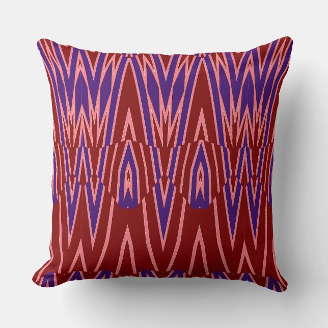 A vibrant colourful classic fabric pattern design  cushion (Front)