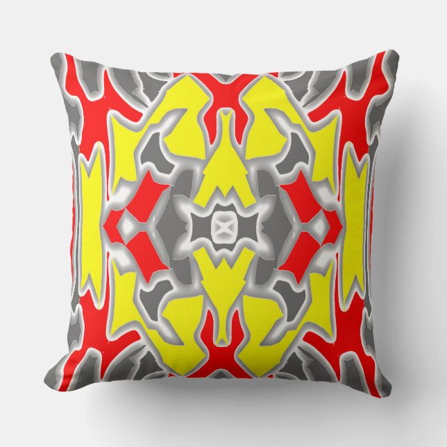 A vibrant colourful classic fabric pattern design  cushion (Front)