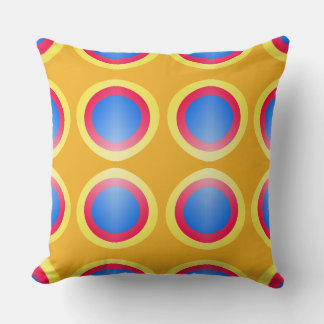 A vibrant colourful classic fabric pattern design cushion
