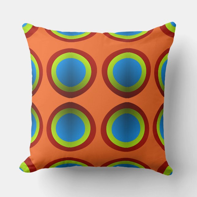 A vibrant colourful classic fabric pattern design cushion (Front)