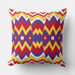 A vibrant colourful classic zigzag pattern design  cushion