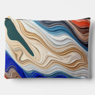 A vibrant colourful fabric groovy pattern  accesso accessory pouch
