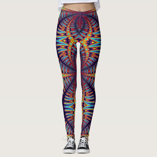 A vibrant colourful "Ratti_Creative_Arts" Leggings (Front)