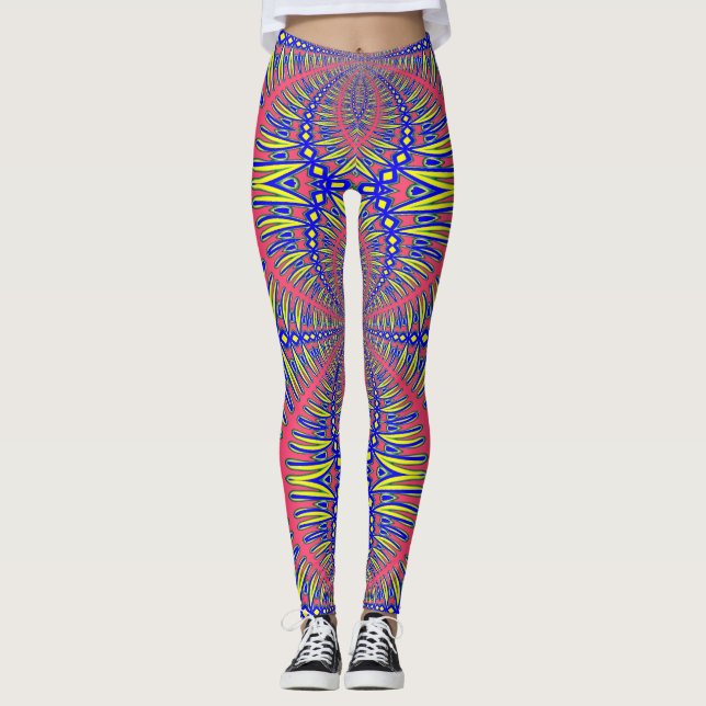 A vibrant colourful "Ratti_Creative_Arts" Leggings (Front)
