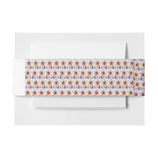 A vibrant design featuring yellow and orange creat invitation belly band (Front Example)