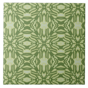 A vibrant green colour classic pattern tile