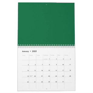 A vibrant green leaf with distinct veins is illumi calendar