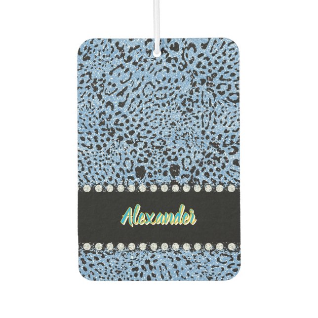 A vibrant Jaguar adorned in unique animal print Car Air Freshener (Front)