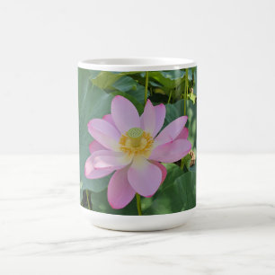 A vibrant lotus flower coffee mug