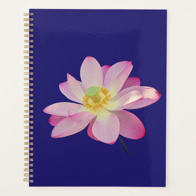 A vibrant lotus flower planner (Front)