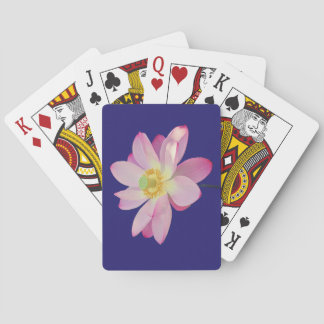 A vibrant lotus flower playing cards