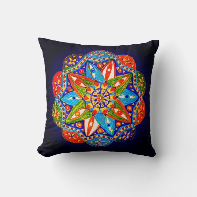 A vibrant mandala  cushion (Front)