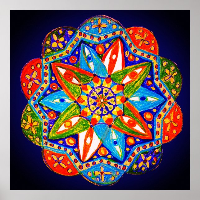 A vibrant mandala  poster (Front)