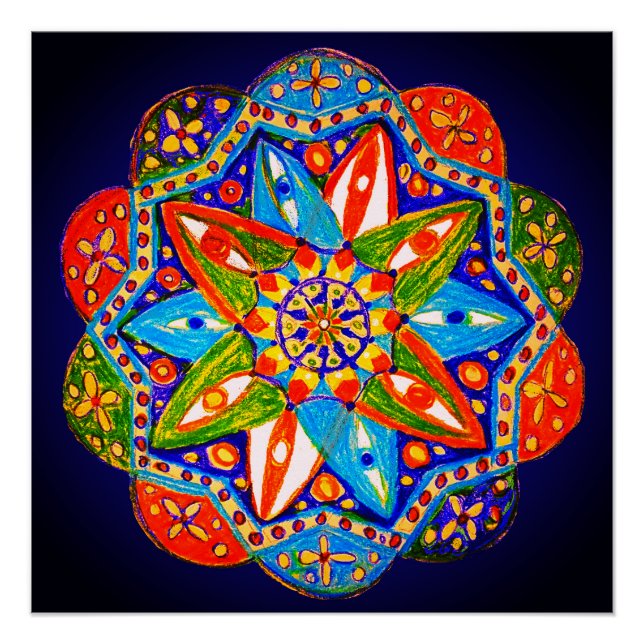 A vibrant mandala  poster (Front)