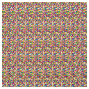 A vibrant modern art piece featuring a pink and mu fabric