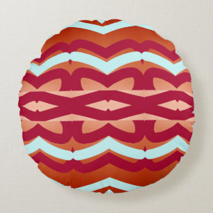 A vibrant multicolor classic fabric pattern design round cushion
