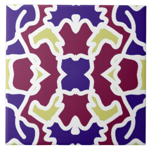 A vibrant multicolor classic pattern ceramic tile