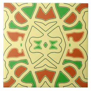 A vibrant multicolor classic pattern ceramic tile