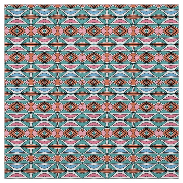 A vibrant multicolor fabric print pattern design  (Swatch)