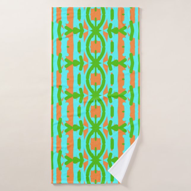 A vibrant multicolor fabric print pattern design bath towel (Bath Towel)