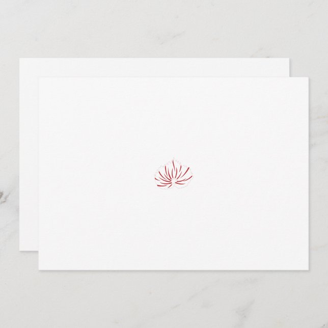 A vibrant red and black floral design featuring in thank you card (Front/Back)