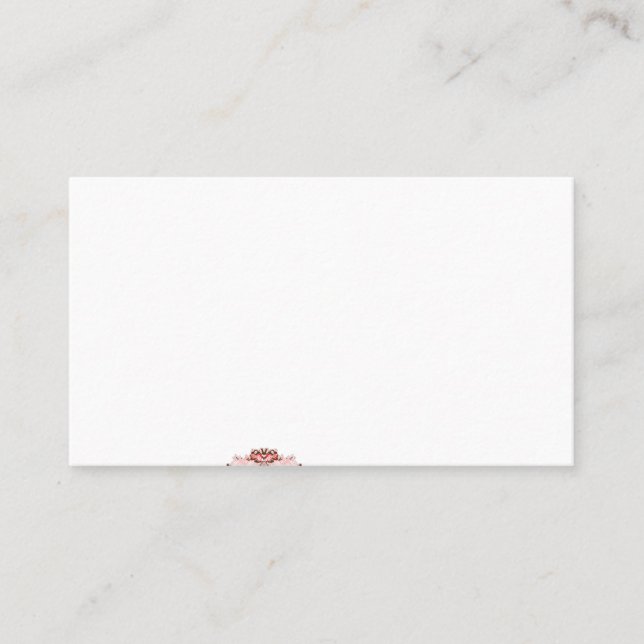 A vibrant red graphic features a creative floral d business card (Front)