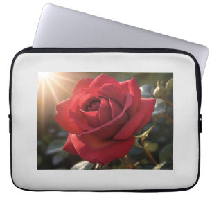 A vibrant red rose symbolising love  laptop sleeve