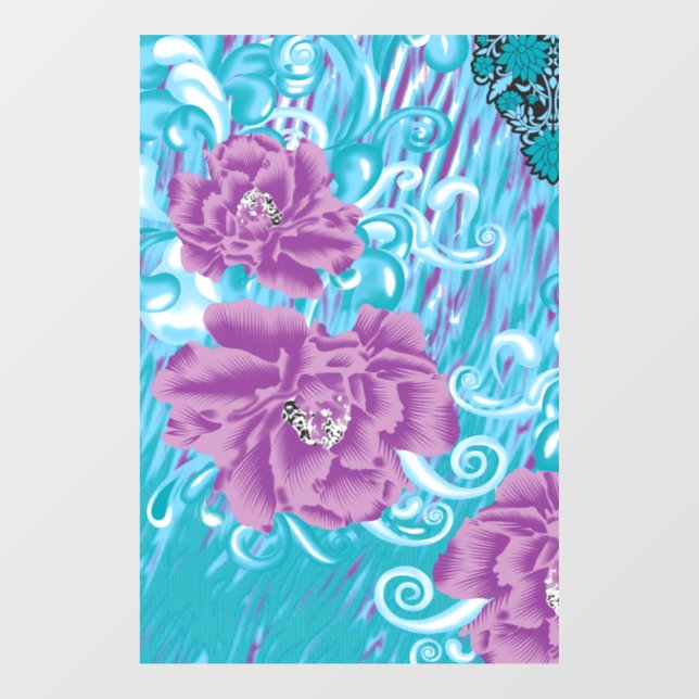 A vibrant textile design featuring purple and turq (Sheet)