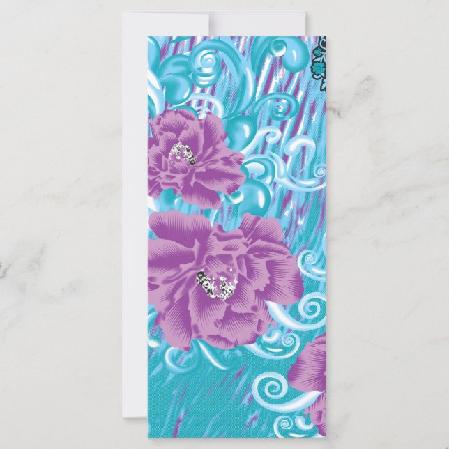 A vibrant textile design featuring purple and turq (Front)