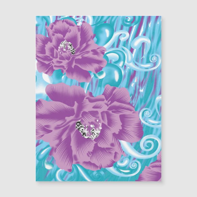 A vibrant textile design featuring purple and turq (Front)