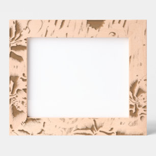 A vibrant textile design featuring purple and turq etched frames