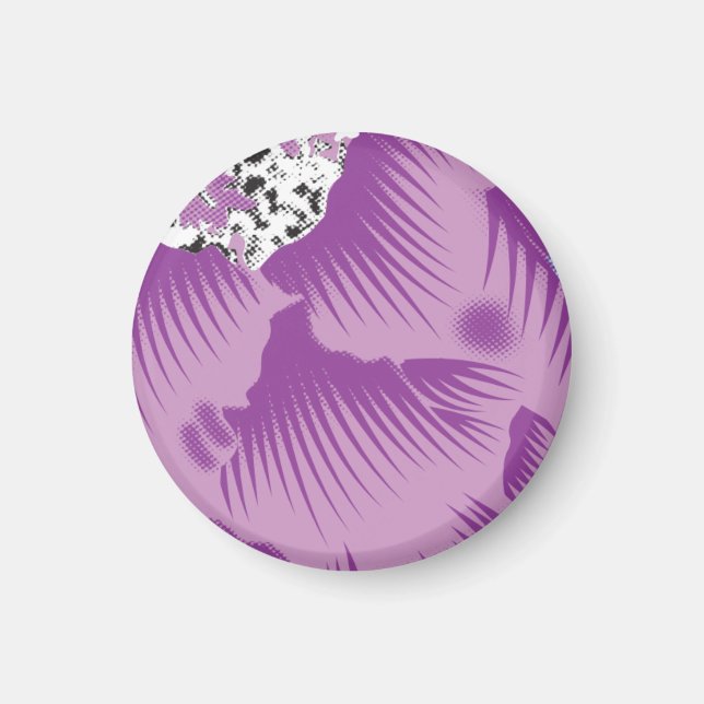 A vibrant textile design featuring purple and turq magnet (Front)