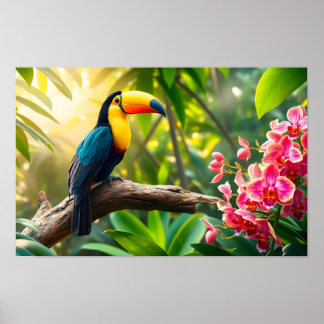 A Vibrant Toucan Tropical Jungle Poster