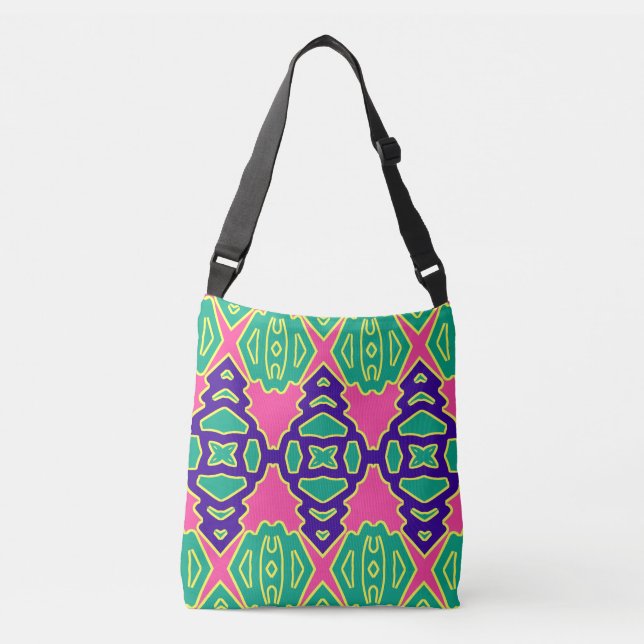 A vibrant trendy multicolor classic pattern   crossbody bag (Front)