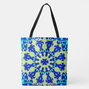 A vibrant trendy multicolor classic pattern tote bag