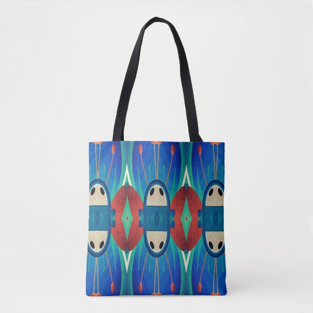 A vibrant trendy multicolor seamless pattern  tote bag (Front)