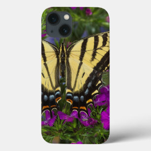 A Viceroy Butterfly on Dark Pink Flowers iPhone 13 Case