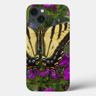 A Viceroy Butterfly on Dark Pink Flowers iPhone 13 Case