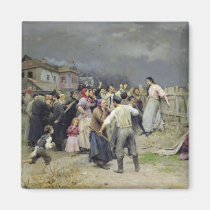 A victim of fanaticism, 1899 magnet