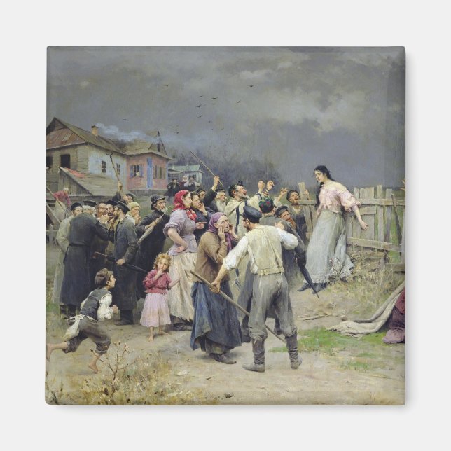 A victim of fanaticism, 1899 magnet (Front)