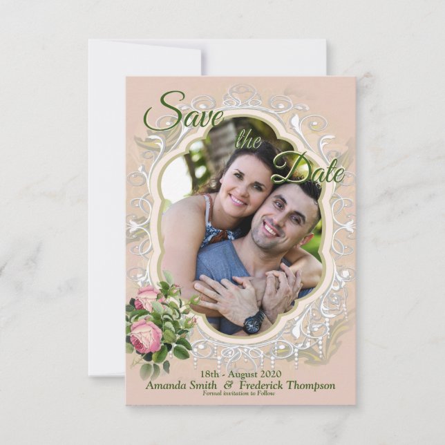 A Victorian Bush Garden Green Save the Date (Front)