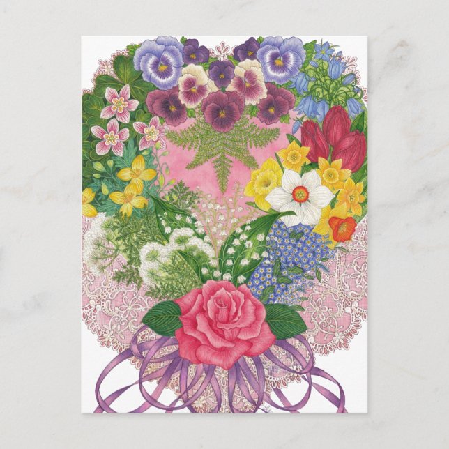 A Victorian Nosegay Valentine Postcard (Front)