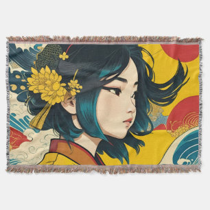 A Vietnamese Girl in Full Bloom Throw Blanket
