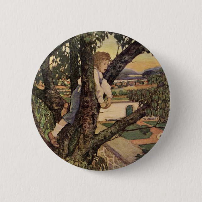 A View From the Trees by Jessie Willcox Smith 6 Cm Round Badge (Front)